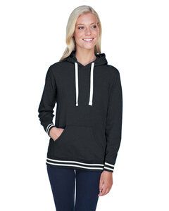 J. America JA8651 - Ladies Relay Hooded Sweatshirt Black