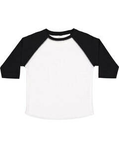 Rabbit Skins RS3330 - Toddler Baseball T-Shirt White/Black