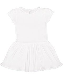 Rabbit Skins 5323 - Toddler Baby Rib Dress White
