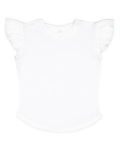 Rabbit Skins 3339 - Toddler Flutter Sleeve T-Shirt White