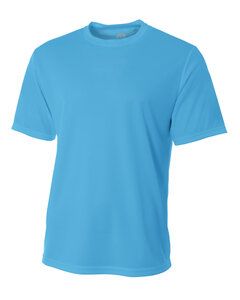A4 N3252 - Men's Shorts Sleeve Crew Birds Eye Mesh T-Shirt Electric Blue