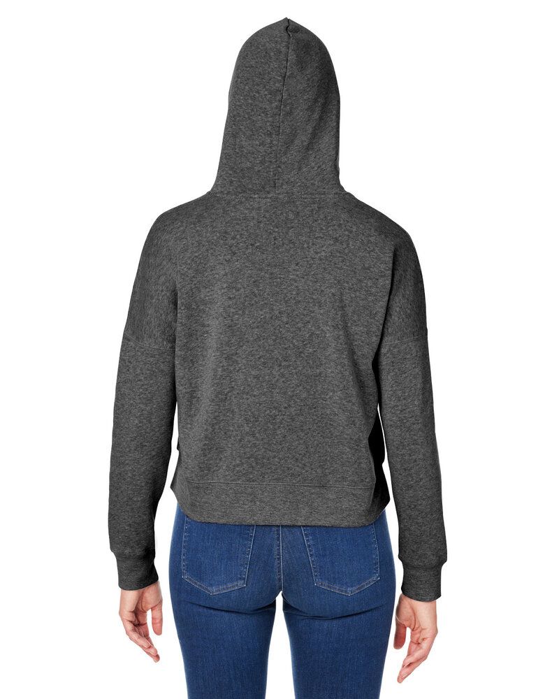 J. America 8853JA - Ladies Triblend Cropped Hooded Sweatshirt