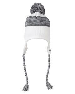 J. America 5007JA - Backcountry Knit Pom Hat White