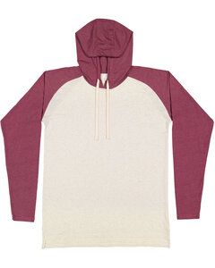LAT 6917 - Men's Hooded Raglan Long Sleeve Fine Jersey T-Shirt Nt Ht/V Brg/Nt