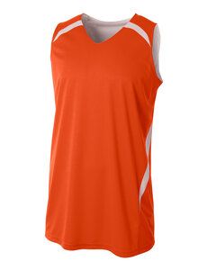 A4 N2372 - Adult Performance Double/Double Reversible Basketball Jersey Orange/White