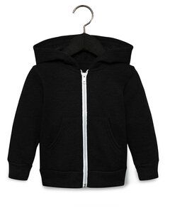 Bella+Canvas 3739T - Toddler Full-Zip Hooded Sweatshirt Black