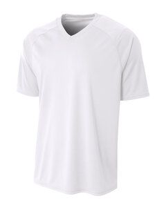 A4 N3373 - Adult Polyester V-Neck Strike Jersey with Contrast Sleeve