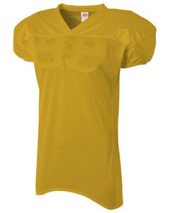 A4 N4242 - Adult Nickleback Tricot Body w/ Double Dazzle Cowl And Skill Sleeve Football Jersey Gold