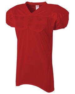 A4 N4242 - Adult Nickleback Tricot Body w/ Double Dazzle Cowl And Skill Sleeve Football Jersey Scarlet