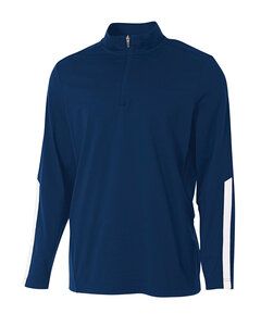 A4 N4262 - Adult League 1/4 Zip Jacket Navy/White