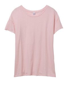 Alternative Apparel 04861C1 - Ladies Rocker Garment-Dyed Distressed T-Shirt Faded Pink Pgmnt