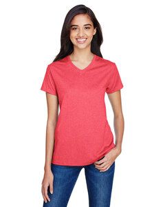 A4 NW3381 - Ladies Topflight Heather V-Neck T-Shirt Scarlet