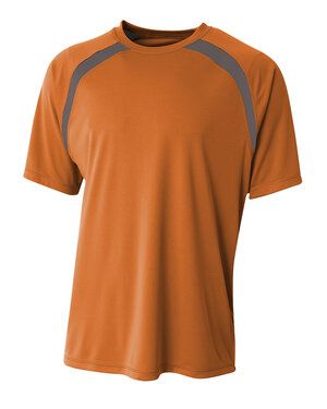 A4 N3001 - Mens Spartan Short Sleeve Color Block Crew Neck T-Shirt