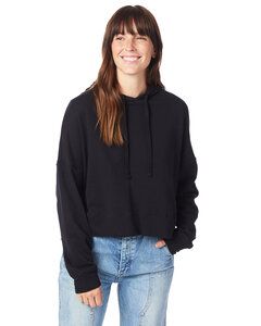 Alternative Apparel 9906ZT - Ladies Washed Terry Studio Hooded Sweatshirt Black
