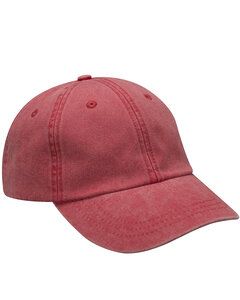 Adams AD969 - 6-Panel Low-Profile Washed Pigment-Dyed Cap Red