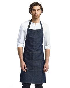 Artisan Collection by Reprime RP126 - Unisex Jeans Stitch Denim Bib Apron Indigo Denim