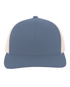 Pacific Headwear 104C - Trucker Snapback Hat Ocean Blue/Bge