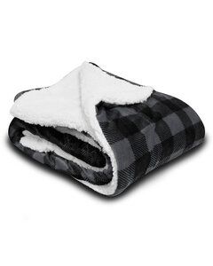 Alpine Fleece 8712 - Micro Mink Sherpa Blanket Gry/Blk Buffalo