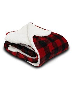 Alpine Fleece 8712 - Micro Mink Sherpa Blanket Red Buffalo