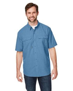 Dri Duck 4445DD - Men's Crosswood Dobby Short-Sleeve Woven Shirt Slate Blue