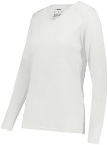 Augusta Sportswear 6847 - Ladies Super Soft Spun Poly Long Sleeve Tee White