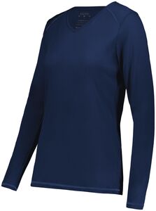 Augusta Sportswear 6847 - Ladies Super Soft Spun Poly Long Sleeve Tee Navy