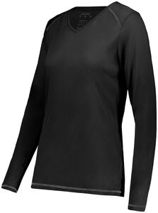 Augusta Sportswear 6847 - Ladies Super Soft Spun Poly Long Sleeve Tee Black