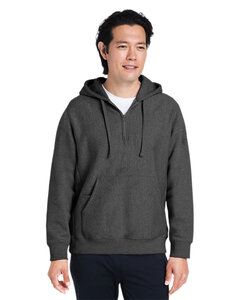 Team 365 TT97 - Unisex Zone HydroSport Heavyweight Quarter-Zip Hooded Sweatshirt Dark Grey Heather