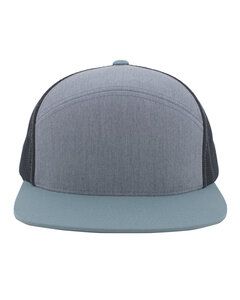 Pacific Headwear P787 - 6-Panel Arch Snapback Trucker Cap H Gry/Sm Bl/Bk