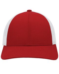 Pacific Headwear P114 - Low-Pro Trucker Cap Red/White/Red