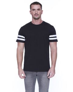 StarTee ST2430 - Men's CVC Stripe Varsity T-Shirt Black/White