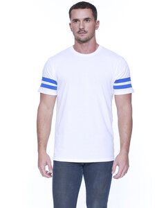 StarTee ST2430 - Men's CVC Stripe Varsity T-Shirt White/Royal Hth