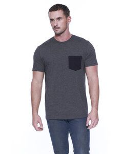 StarTee ST2440 - Men's CVC Pocket T-Shirt Charcl Hthr/Blk