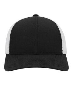 Pacific Headwear P114 - Low-Pro Trucker Cap blk/wht/blk