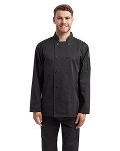 Artisan Collection by Reprime RP657 - Unisex Long-Sleeve Sustainable Chef's Jacket Black