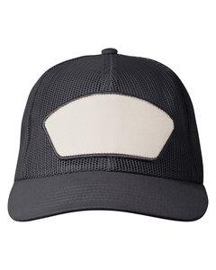 Big Accessories BA682 - All-Mesh Patch Trucker Hat Black/Black
