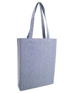 OAD OAD106R - Midweight Recycled Cotton Gusseted Tote Heather Med Blue