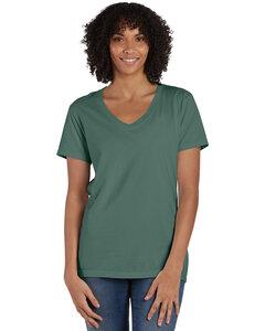 ComfortWash by Hanes GDH125 - Ladies V-Neck T-Shirt Cypress Green