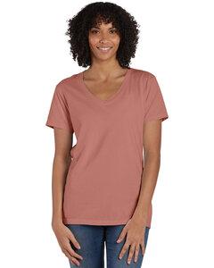 ComfortWash by Hanes GDH125 - Ladies V-Neck T-Shirt Mauve