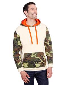 Code V 3967 - Men's Fashion Camo Hooded Sweatshirt Ntrl/Grn Wd/Or