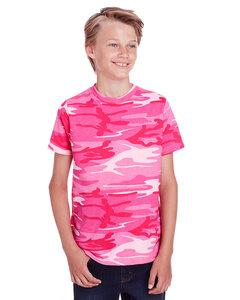 Code V C52207 - Youth Camo T-Shirt Pink Woodland