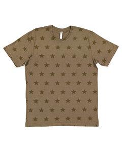 Code V 3929 - Mens' Five Star T-Shirt Miltary Grn Star