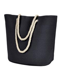 BAGedge BE256 - Polyester Canvas Rope Tote Black