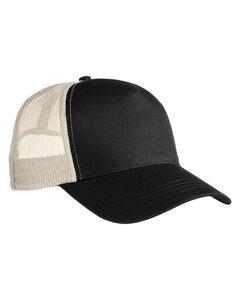 econscious EC7094 - 5-Panel Organic/RPET Trucker Cap Black/Oyster