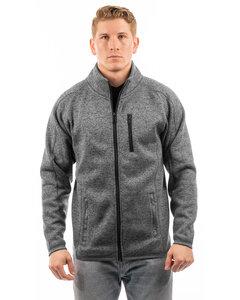 Burnside B3901 - Men's Sweater Knit Jacket Heather Charcoal