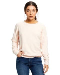 US Blanks US238 - Ladies Raglan Pullover Long Sleeve Crewneck Sweatshirt Tri Light Pink