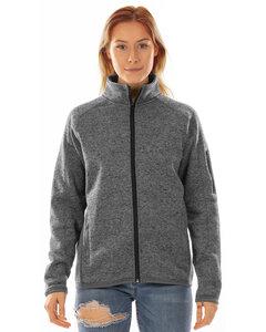 Burnside B5901 - Ladies Sweater Knit Jacket Heather Charcoal