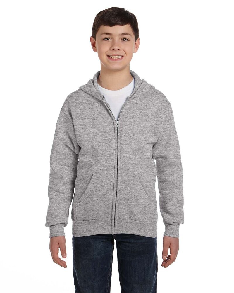 Hanes P480 - Youth 7.8 oz. EcoSmart® 50/50 Full-Zip Hooded Sweatshirt