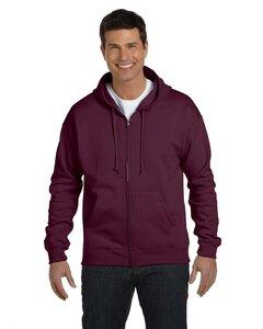 Hanes P180 - Adult 7.8 oz. EcoSmart® 50/50 Full-Zip Hooded Sweatshirt Maroon