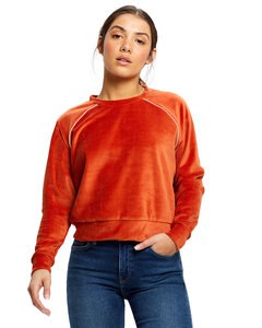 US Blanks US538 - Ladies Velour Long Sleeve Crop T-Shirt Rust